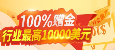 100%赠金 行业最高10000美元